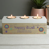 Personalised Triple Tealight Box for Diwali: 2 - Candle Holders By Gift Moments