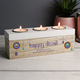 Personalised Triple Tealight Box for Diwali: 3 - Candle Holders By Gift Moments