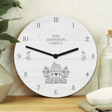 Personalised HOME Shabby Chic Wooden Clock - Clocks at Gift Moments