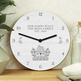 Personalised HOME Shabby Chic Wooden Clock - Clocks at Gift Moments