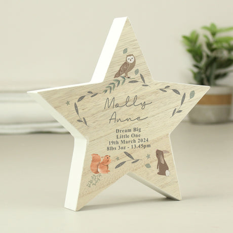 Personalised Woodland Animal Star Ornament Default Title - Ornaments at Gift Moments