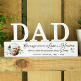 Personalised Botanical Memorial Photo Upload Wooden Dad Ornament - Ornaments at Gift Moments