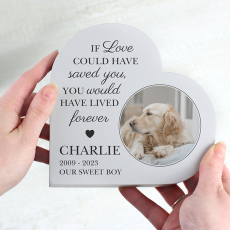 Personalised Memorial Photo Upload Free Standing Heart Ornament - Ornaments at Gift Moments