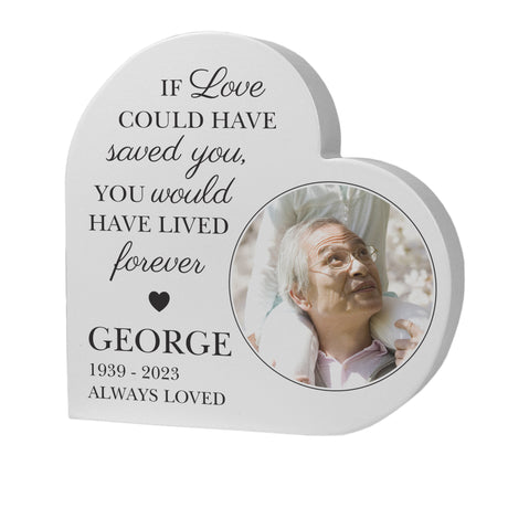 Personalised Memorial Photo Upload Free Standing Heart Ornament - Ornaments at Gift Moments