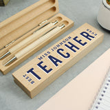 Personalised Best Teacher Wooden Pen and Pencil Set - Pens & Pencils at Gift Moments