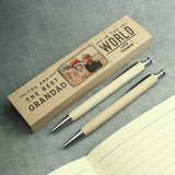 Personalised Best In The World Photo Upload Wooden Pen and Pencil Set - Pens & Pencils at Gift Moments