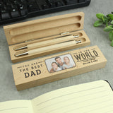 Personalised Best In The World Photo Upload Wooden Pen and Pencil Set - Pens & Pencils at Gift Moments