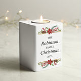 Personalised Christmas Wooden Tealight Holder - Candle Holders at Gift Moments