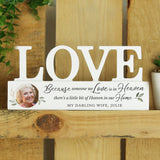 Personalised Botanical Memorial Photo Upload Wooden Love Ornament - Ornaments at Gift Moments