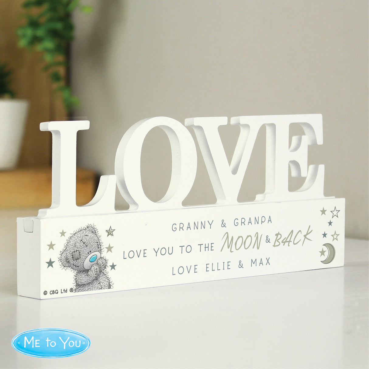 Personalised Me To You Moon and Back Wooden Love Ornament Default Title - Ornaments at Gift Moments