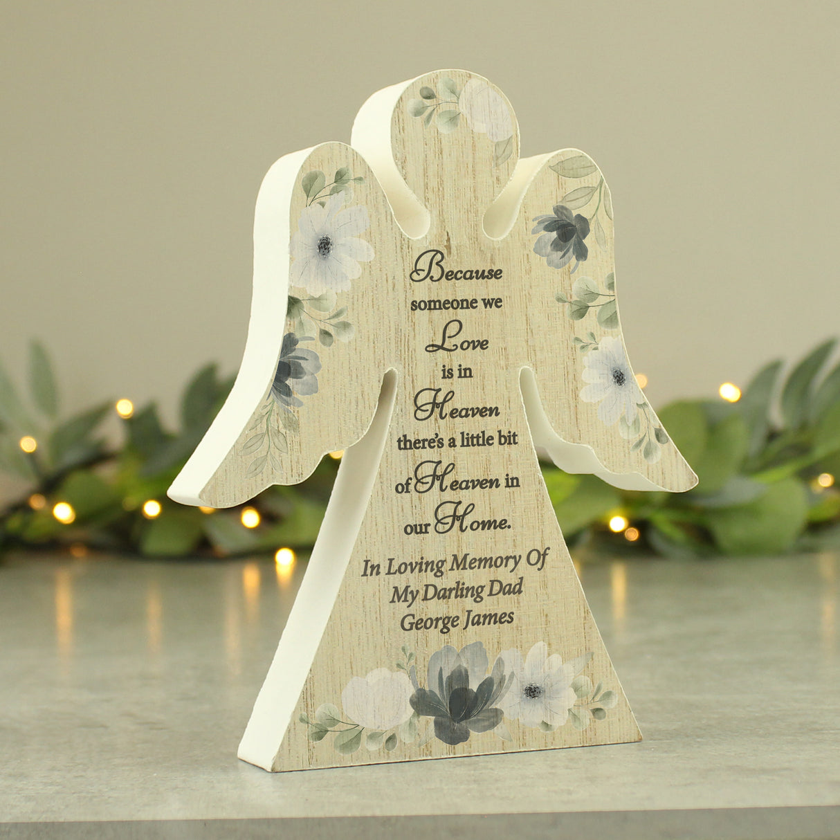 Personalised Memorial Wooden Angel Ornament - Ornaments at Gift Moments