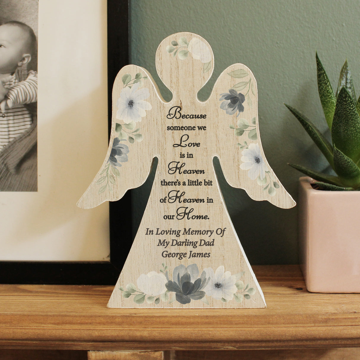 Personalised Memorial Wooden Angel Ornament - Ornaments at Gift Moments