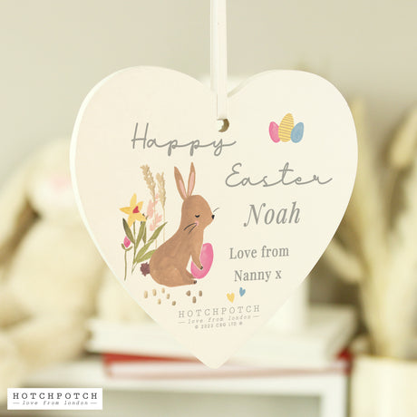 Personalised Hotchpotch Easter Wooden Heart Decoration - Decorations at Gift Moments