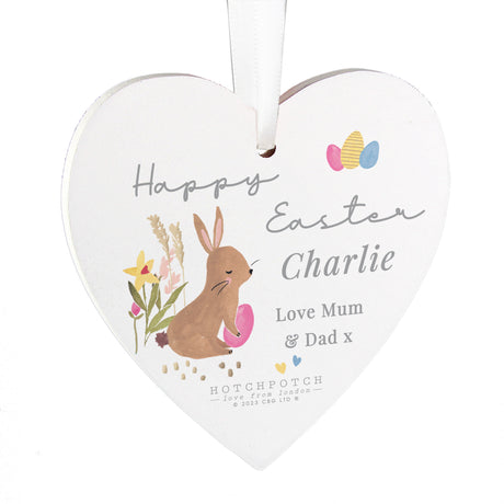 Personalised Hotchpotch Easter Wooden Heart Decoration - Decorations at Gift Moments