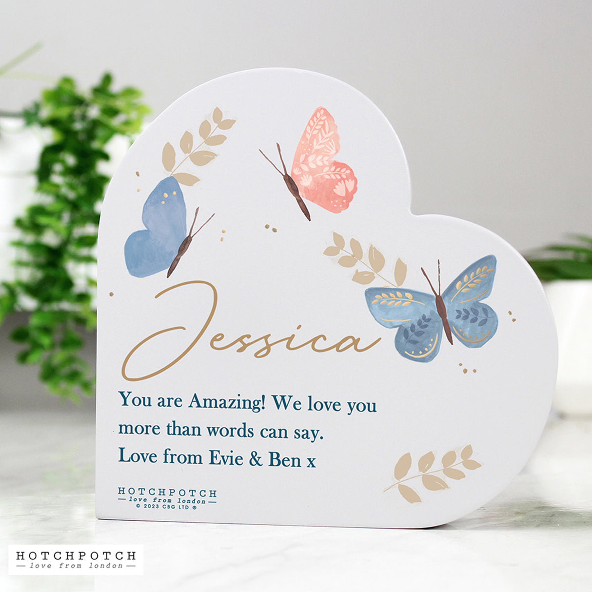 Personalised Hotchpotch Butterfly Heart Ornament: 2 - Ornaments By Hotchpotch