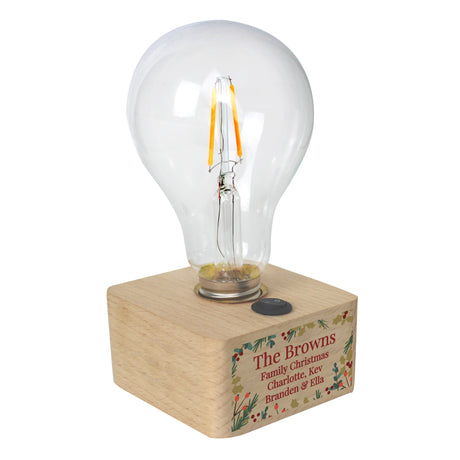 Personalised Christmas Foliage Light Bulb - LED Lighting at Gift Moments