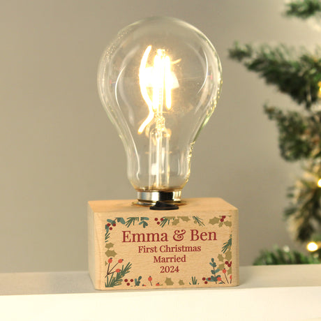 Personalised Christmas Foliage Light Bulb - LED Lighting at Gift Moments