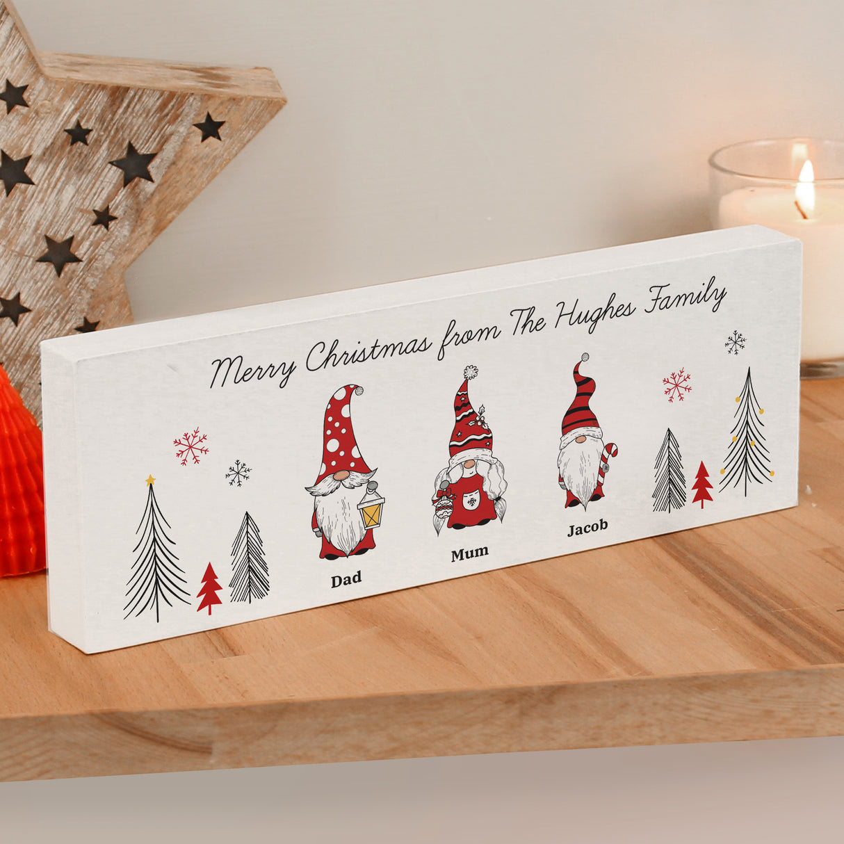 Personalised Gonk Family Mantle Christmas Decoration - Ornaments at Gift Moments