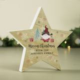 Personalised Gonk Christmas Wooden Star Ornament Default Title - Christmas Decorations at Gift Moments