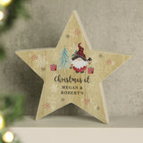 Personalised Gonk Christmas Wooden Star Ornament - Christmas Decorations at Gift Moments