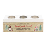 Personalised Christmas Gonk Triple Tea Light Box - Candle Holders at Gift Moments