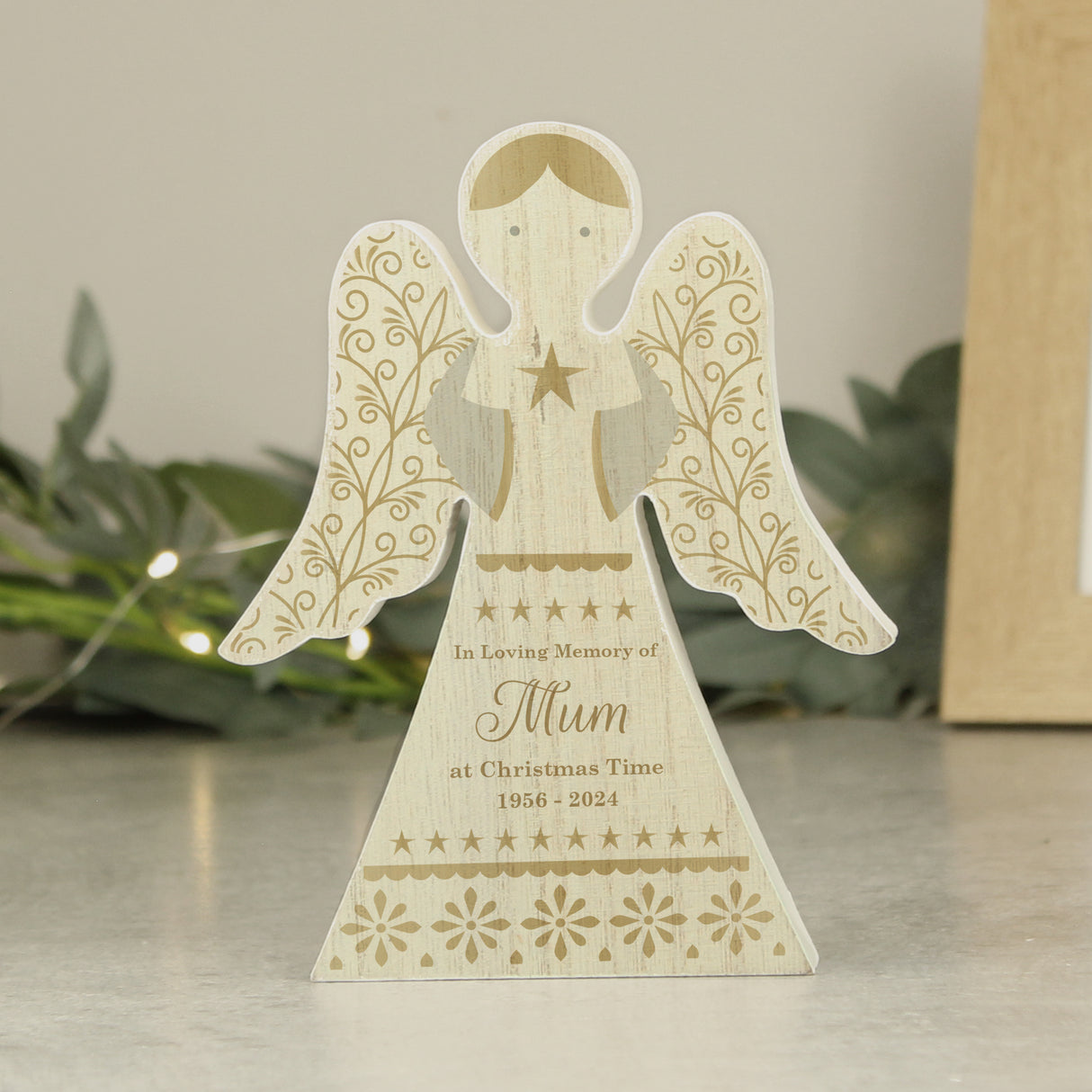 Personalised Christmas Angel Wooden Ornament - Ornaments at Gift Moments