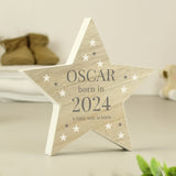 Personalised Born In Wooden Star Ornament Default Title - Ornaments at Gift Moments