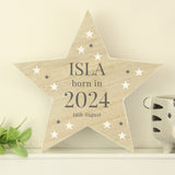 Personalised Born In Wooden Star Ornament - Ornaments at Gift Moments