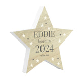 Personalised Born In Wooden Star Ornament - Ornaments at Gift Moments