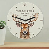 Personalised Watercolour Stag Wooden Clock - Clocks at Gift Moments