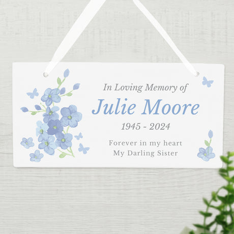 Personalised Memorial Forget Me Not Wooden Sign Default Title - Signs & Plaques at Gift Moments