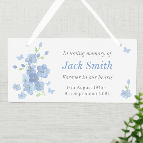 Personalised Memorial Forget Me Not Wooden Sign - Signs & Plaques at Gift Moments