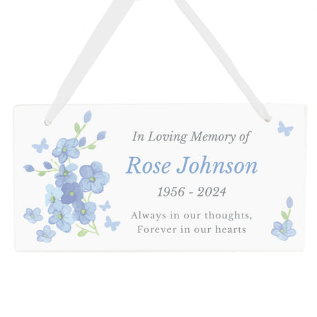 Personalised Memorial Forget Me Not Wooden Sign - Signs & Plaques at Gift Moments