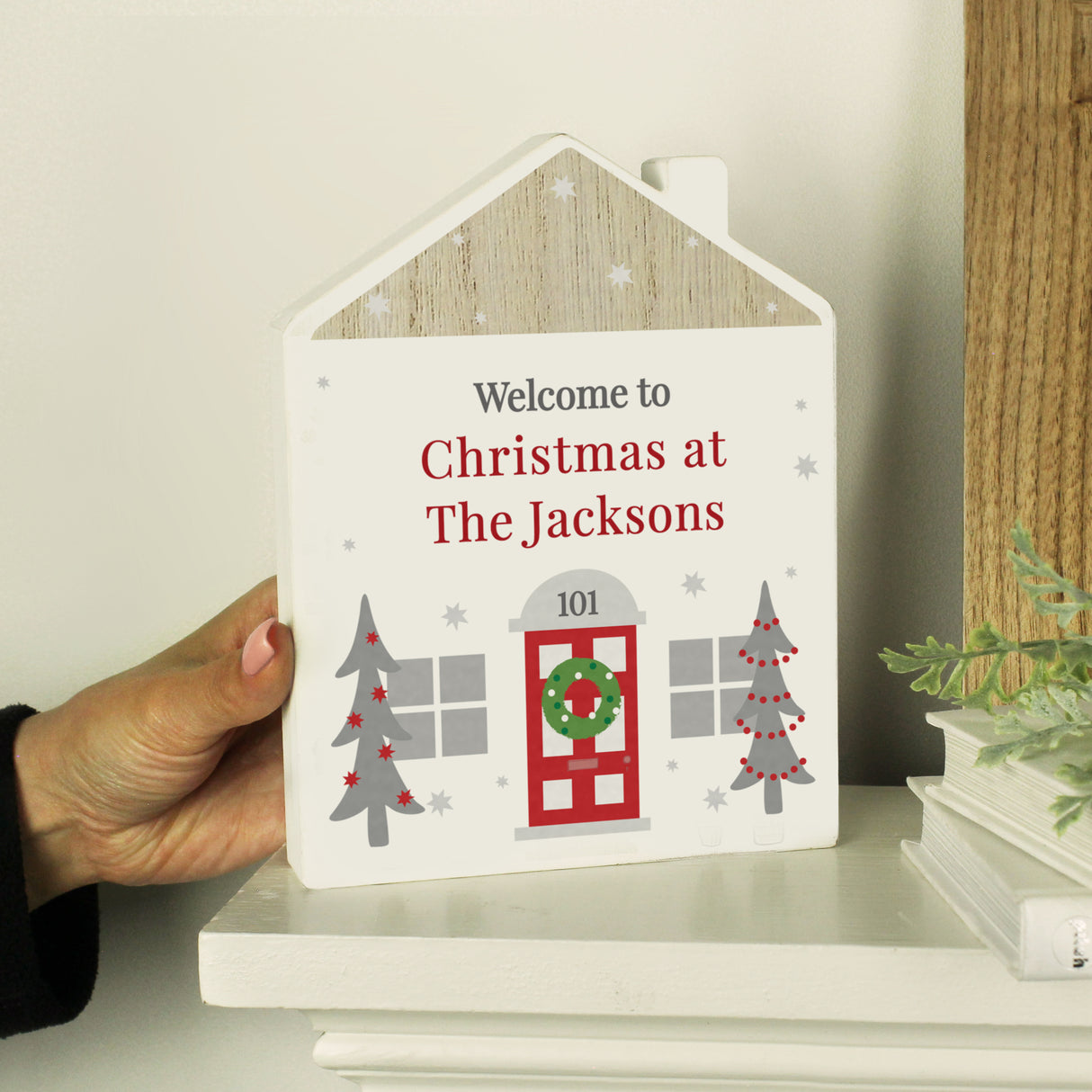 Personalised Christmas Wooden House Ornament - Ornaments at Gift Moments