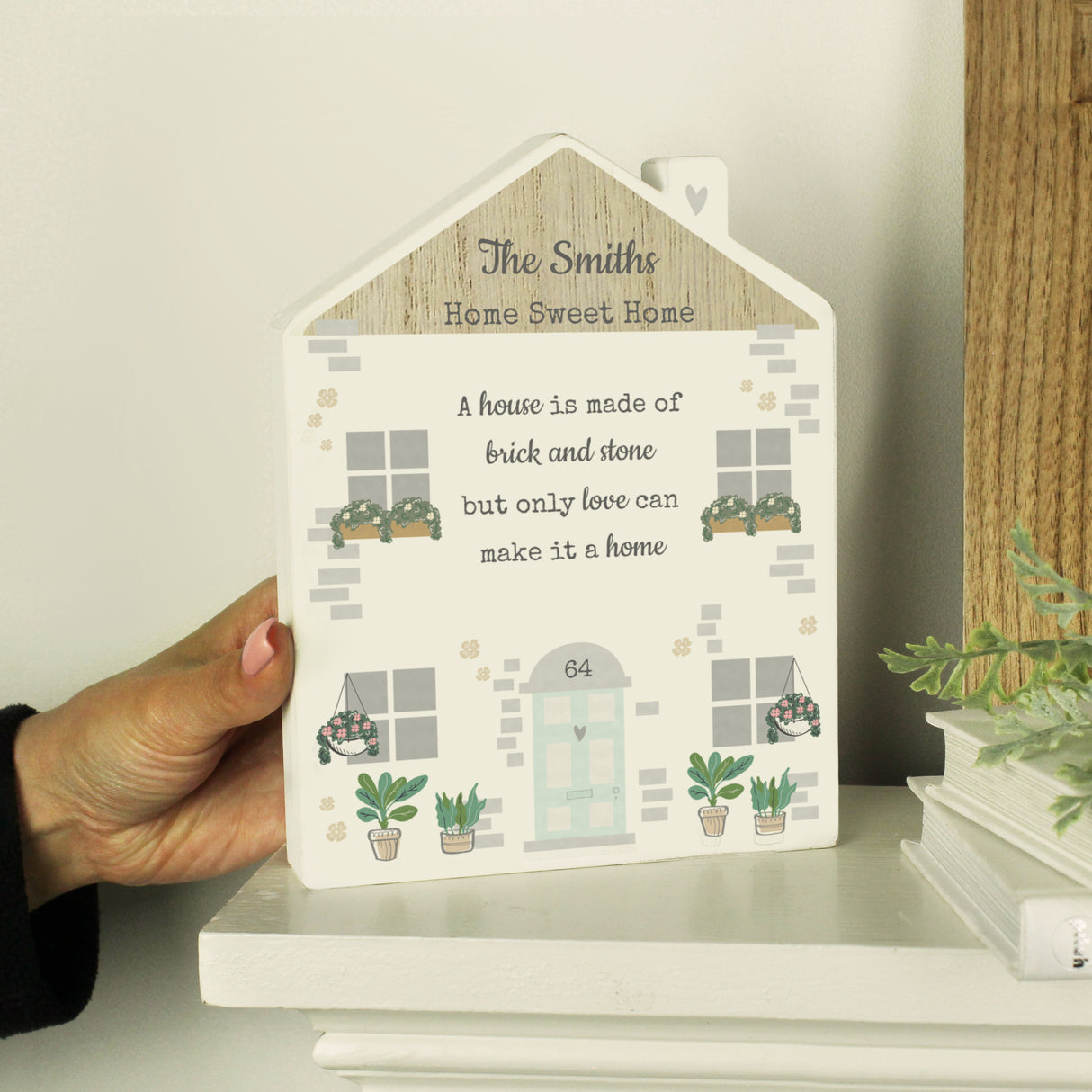 Personalised Love Makes A Home Wooden House Ornament - Ornaments at Gift Moments