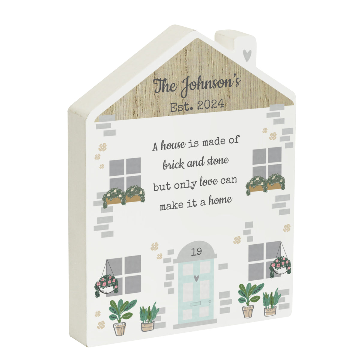 Personalised Love Makes A Home Wooden House Ornament - Ornaments at Gift Moments