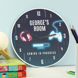 Personalised Gaming Wooden Children's Wall Clock - Clocks at Gift Moments