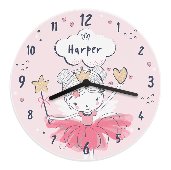 Personalised Fairy Wooden Children's Clock - Clocks at Gift Moments