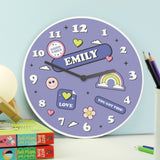 Personalised Positive Vibes Children's Wall Clock - Clocks at Gift Moments