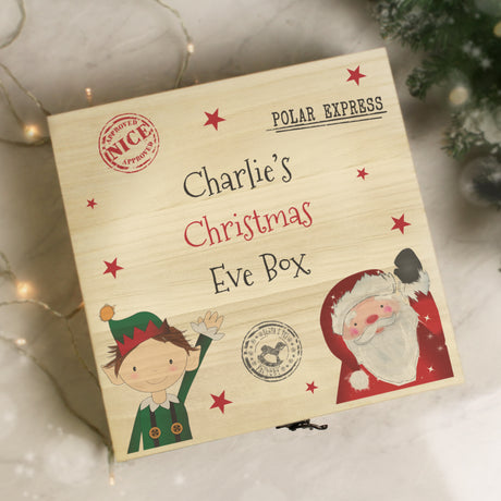 Personalised Wooden Christmas Eve Box Default Title - Wooden Christmas Eve Boxes at Gift Moments