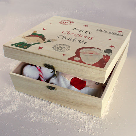 Personalised Wooden Christmas Eve Box - Wooden Christmas Eve Boxes at Gift Moments