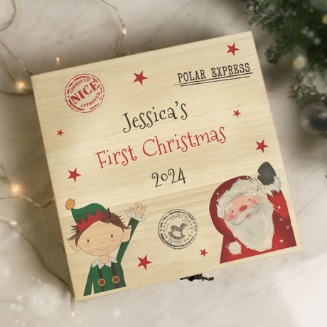 Personalised Wooden Christmas Eve Box - Wooden Christmas Eve Boxes at Gift Moments