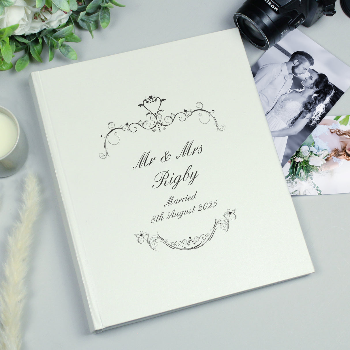 Personalised Black Ornate Traditional Photo Album: 4 - Photo Albums By Gift Moments