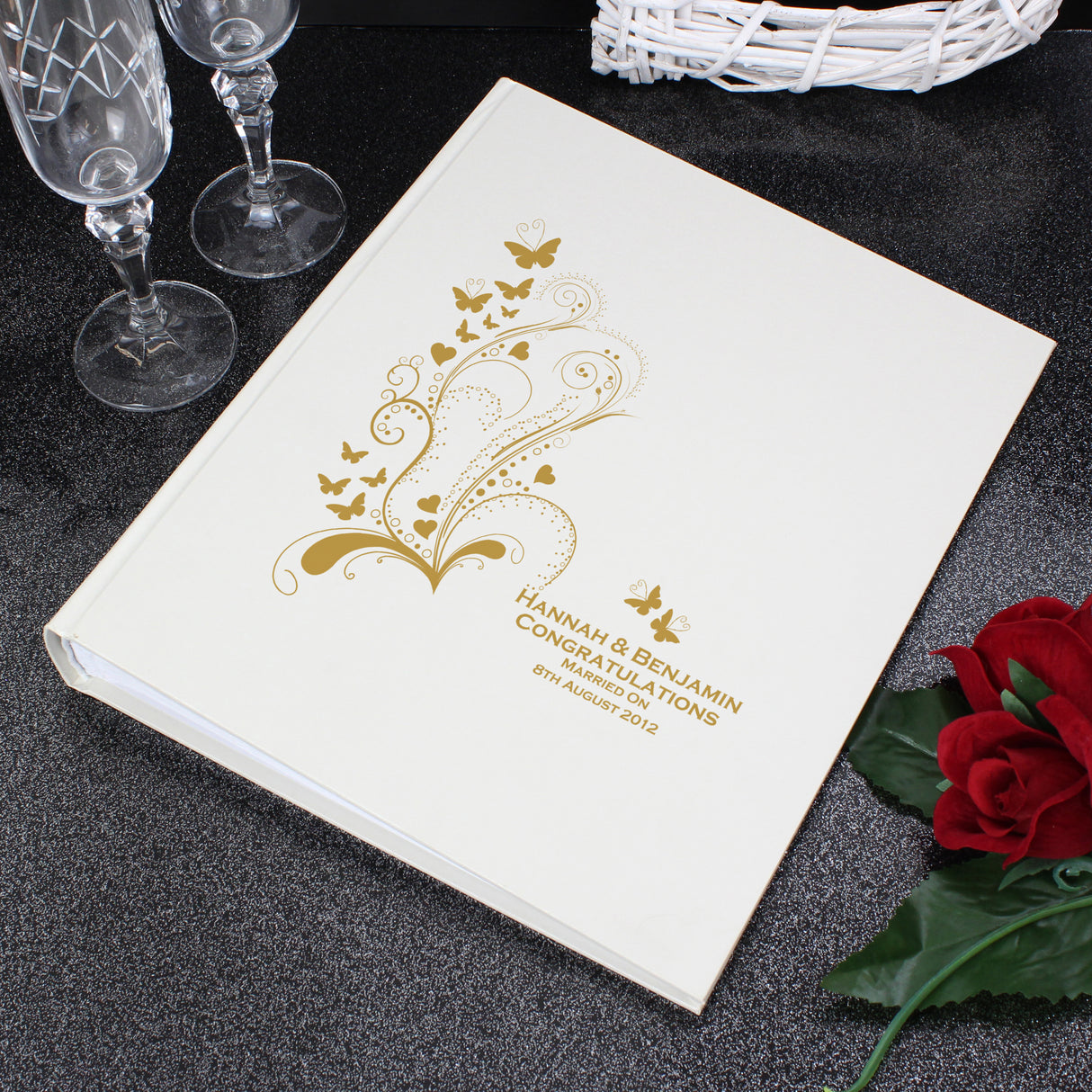 Personalised Gold Butterfly Swirl Traditional Photo Album Default Title - Photo Albums at Gift Moments