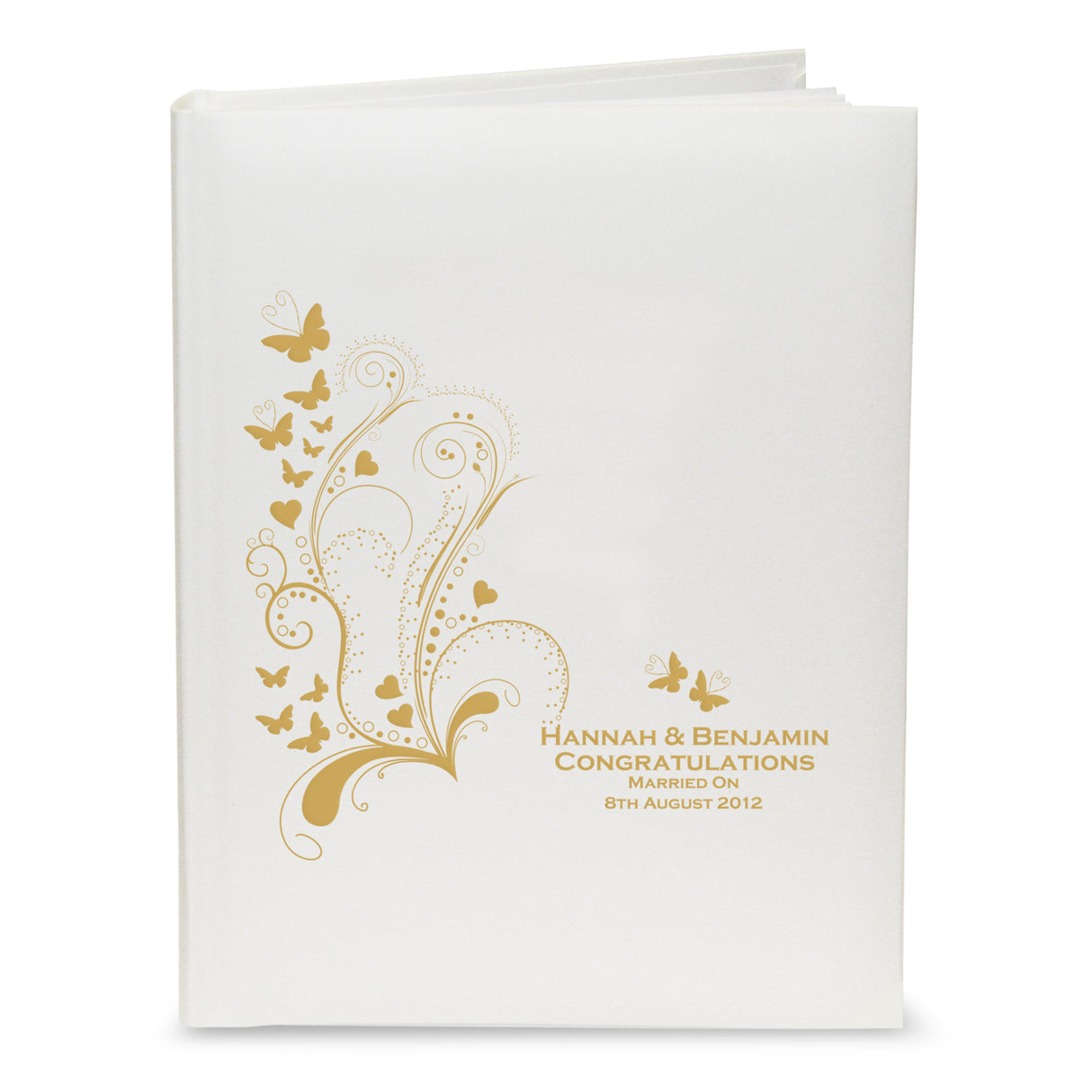 Personalised Gold Butterfly Swirl Traditional Photo Album - Photo Albums at Gift Moments