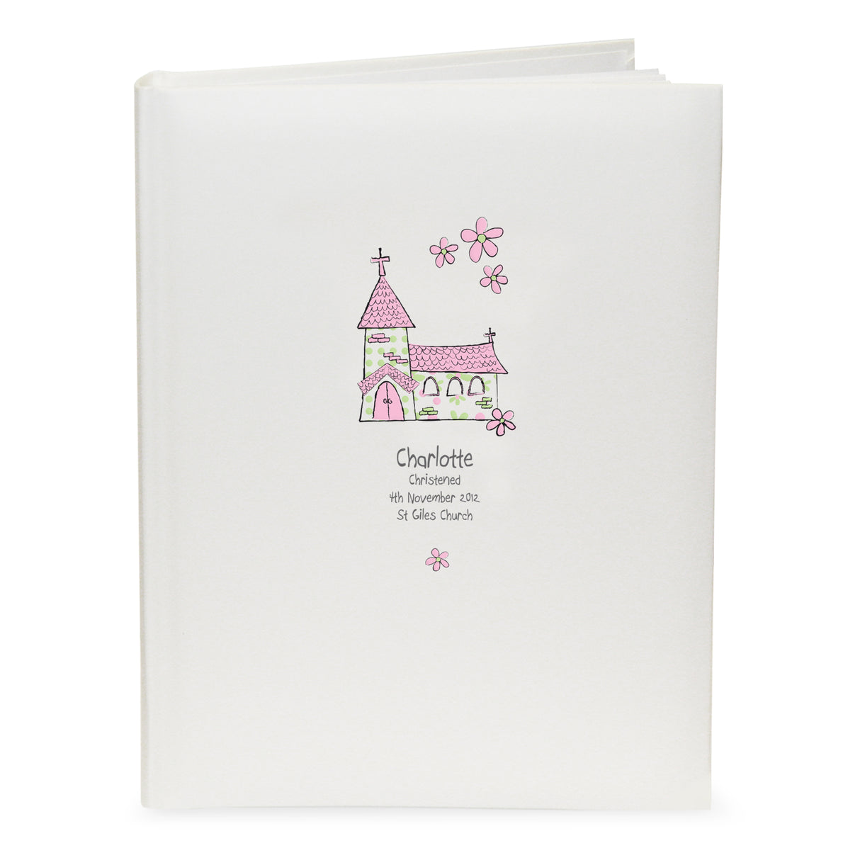 Personalised Whimsical Church Pink Traditional Photo Album - Photo Albums at Gift Moments