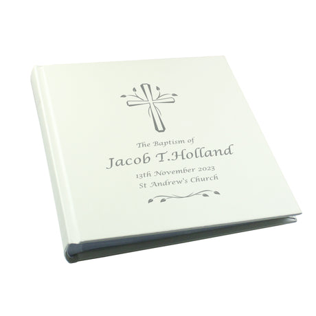 Personalised Silver Cross Square Photo Album - Photo Albums at Gift Moments