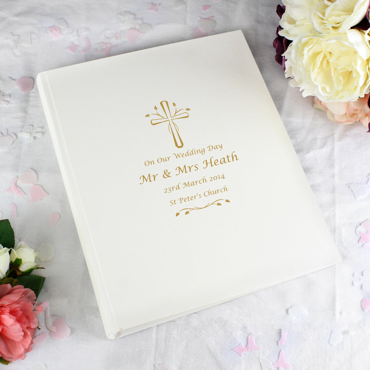 Personalised Gold Cross Traditional Photo Album Default Title - Photo Albums at Gift Moments