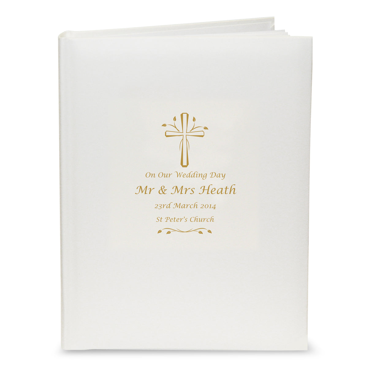 Personalised Gold Cross Traditional Photo Album - Photo Albums at Gift Moments