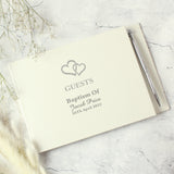 Personalised Hearts Design Guest Book & Pen - Guest Books at Gift Moments